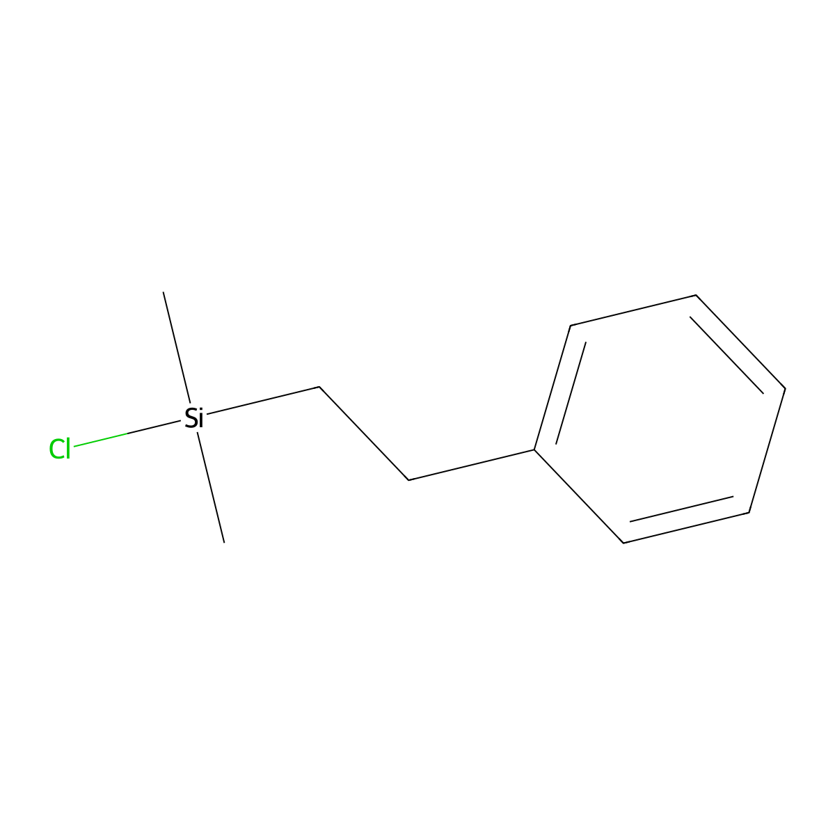 Phenethyldimethylchlorosilane molecular structure, CAS 17146-08-6