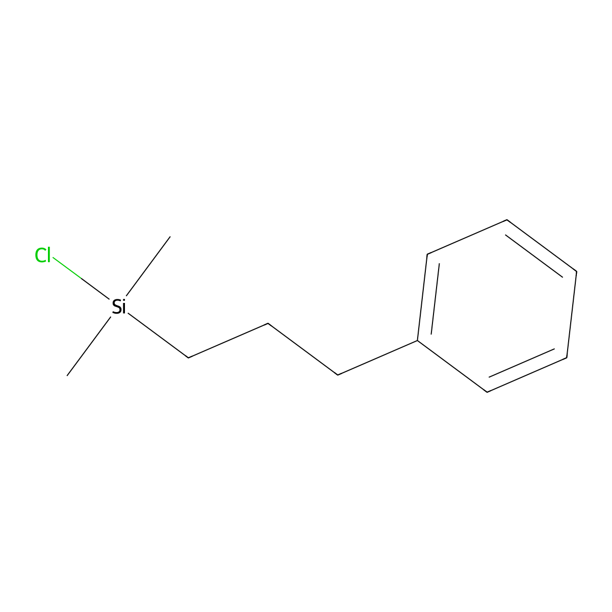 Chlorodimethyl(3-phenylpropyl)silane molecular structure, CAS 17146-09-7