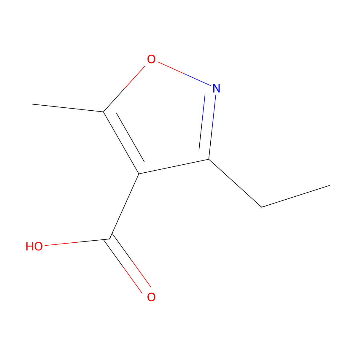 3-Ethyl-5-methyl-1,2-oxazole-4-carboxylic acid molecular structure, CAS 17147-85-2