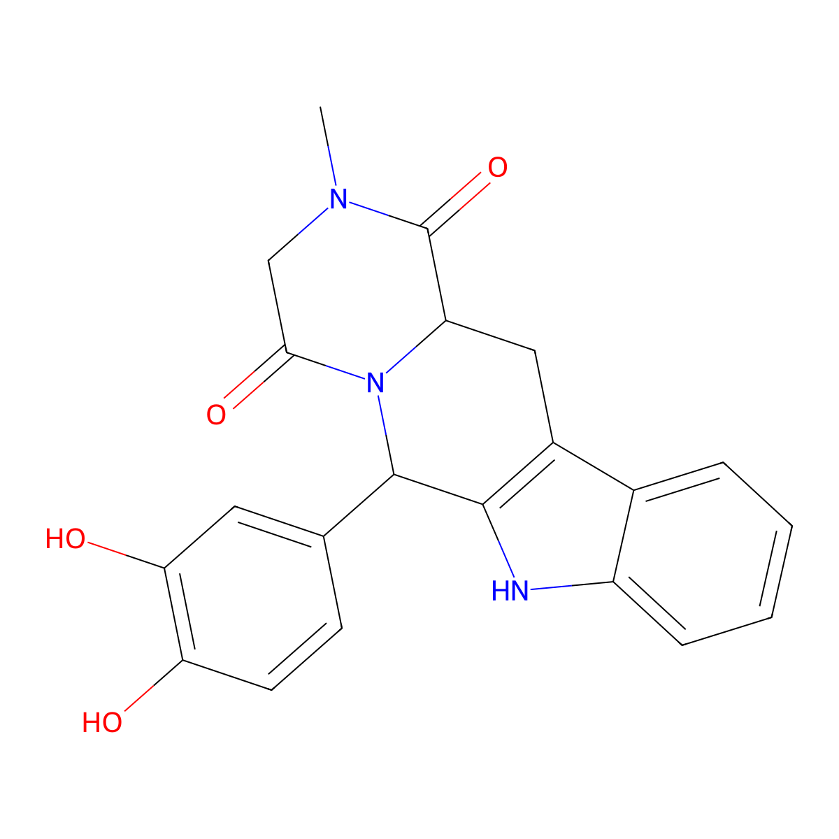 Tadalafil catechol molecular structure, CAS 171489-03-5