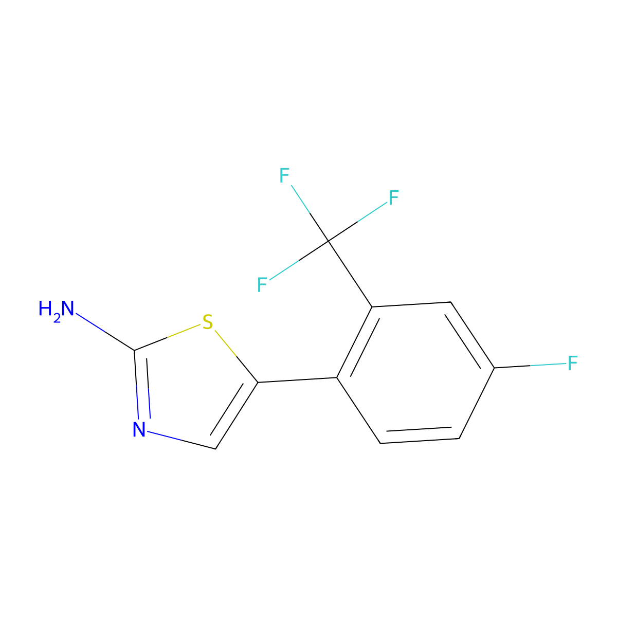 5-(4-Fluoro-2-(trifluoromethyl)phenyl)thiazol-2-amine molecular structure, CAS 1714903-82-8