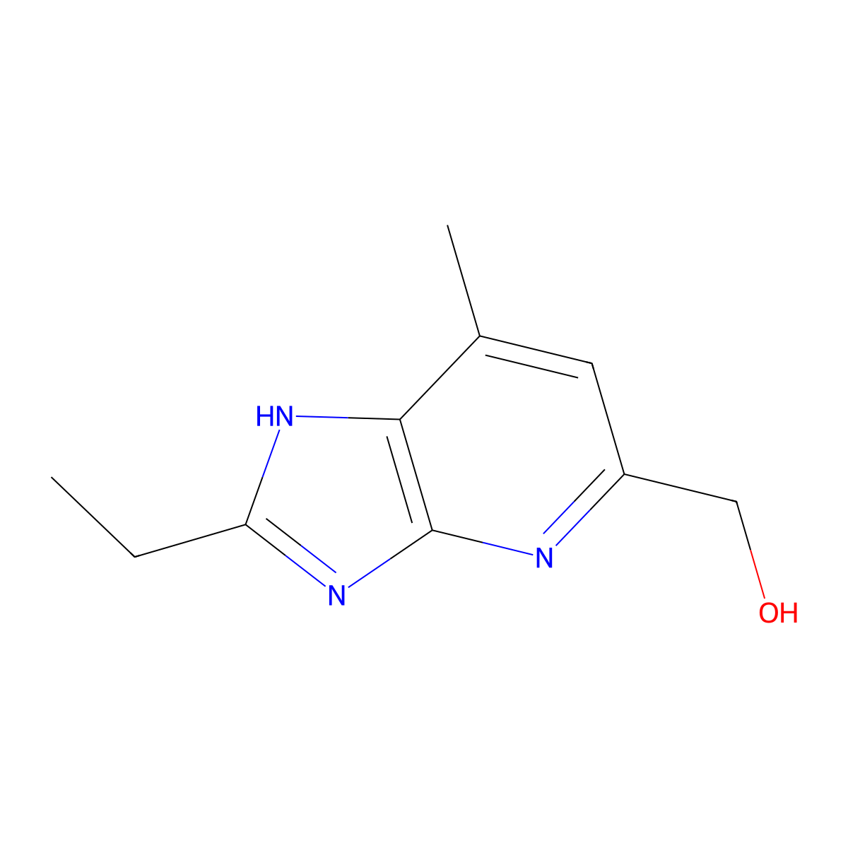 (2-Ethyl-7-methyl-3H-imidazo[4,5-b]pyridin-5-yl)methanol molecular structure, CAS 171495-14-0
