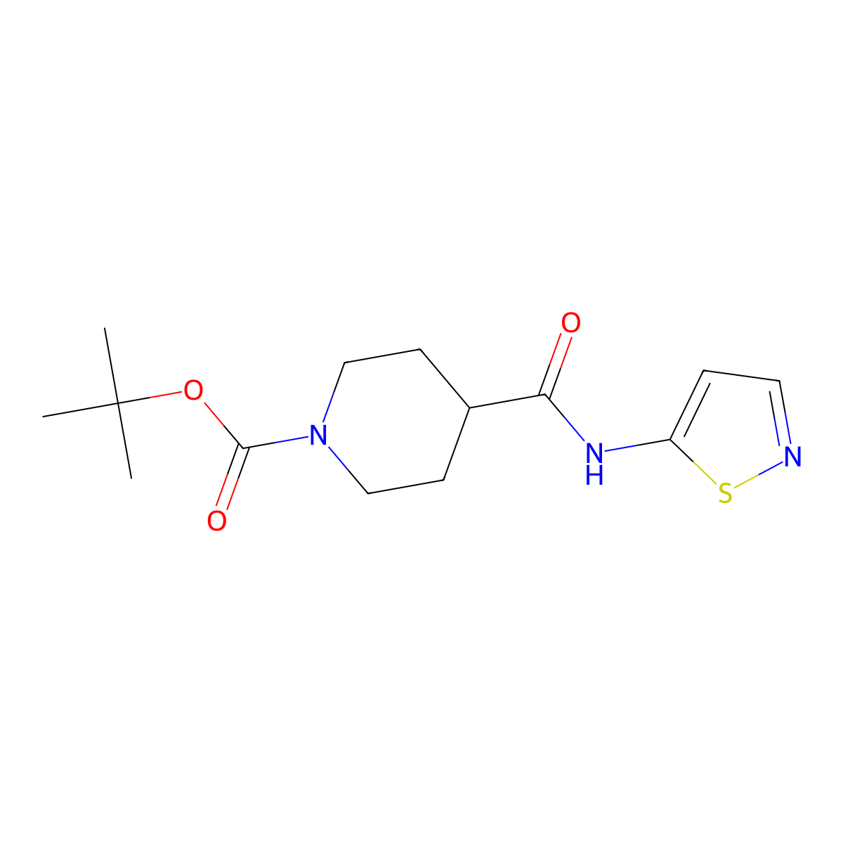 Tert-butyl 4-(isothiazol-5-ylcarbamoyl)piperidine-1-carboxylate molecular structure, CAS 1714957-70-6