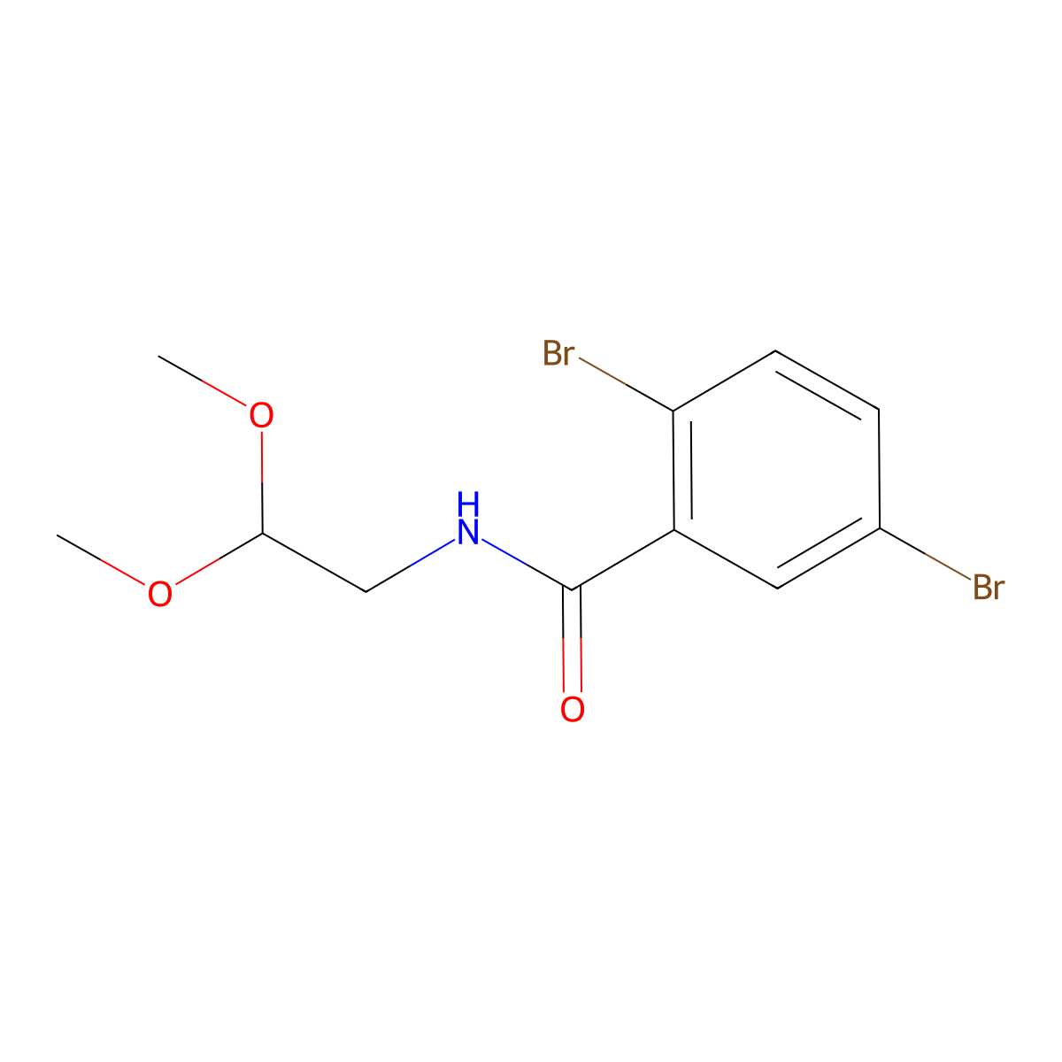2,5-Dibromo-N-(2,2-dimethoxyethyl)benzamide molecular structure, CAS 1714967-72-2