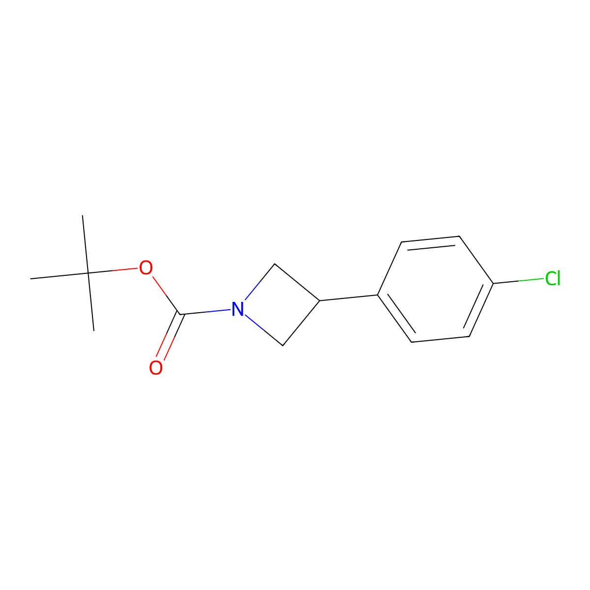 tert-Butyl 3-(4-chlorophenyl)azetidine-1-carboxylate molecular structure, CAS 1714979-64-2