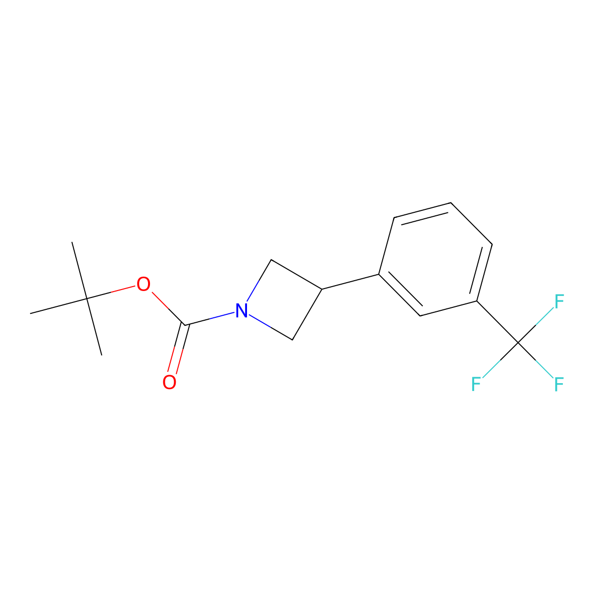1,1-Dimethylethyl 3-[3-(trifluoromethyl)phenyl]-1-azetidinecarboxylate molecular structure, CAS 1714979-65-3