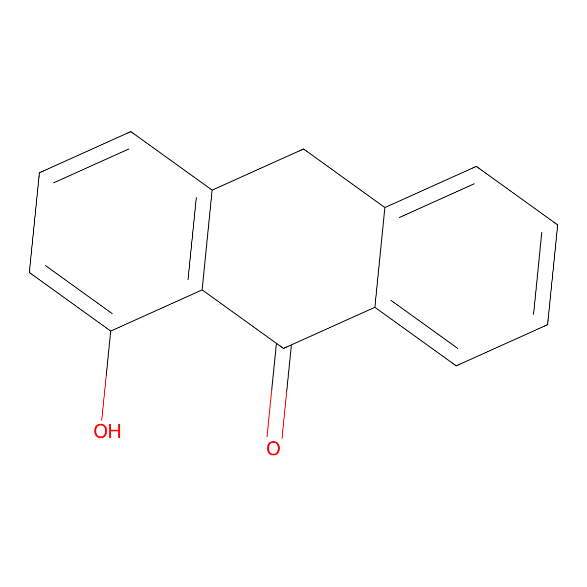 1-Hydroxy-9-anthrone molecular structure, CAS 1715-81-7