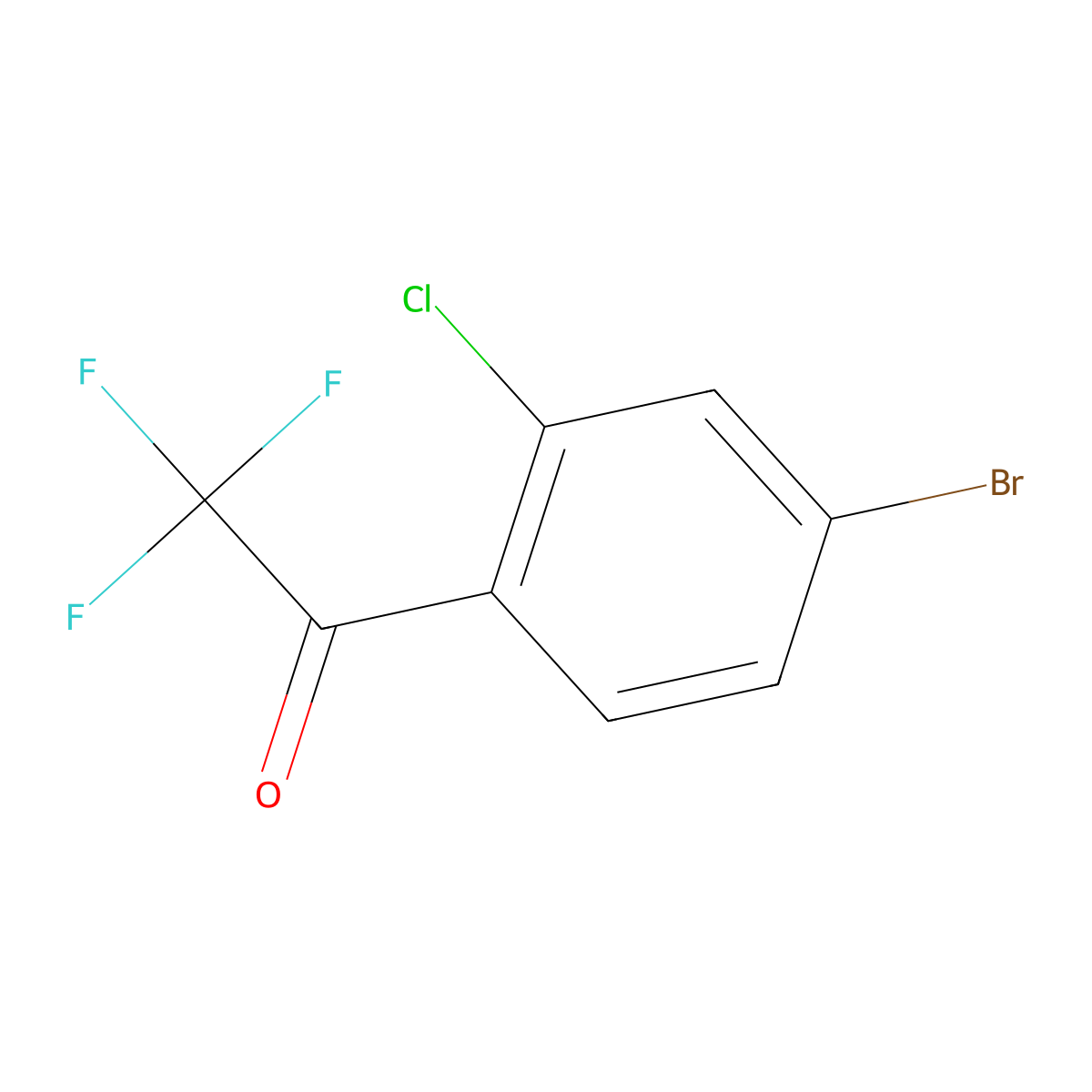 1-(4-Bromo-2-chlorophenyl)-2,2,2-trifluoroethan-1-one molecular structure, CAS 1715018-78-2