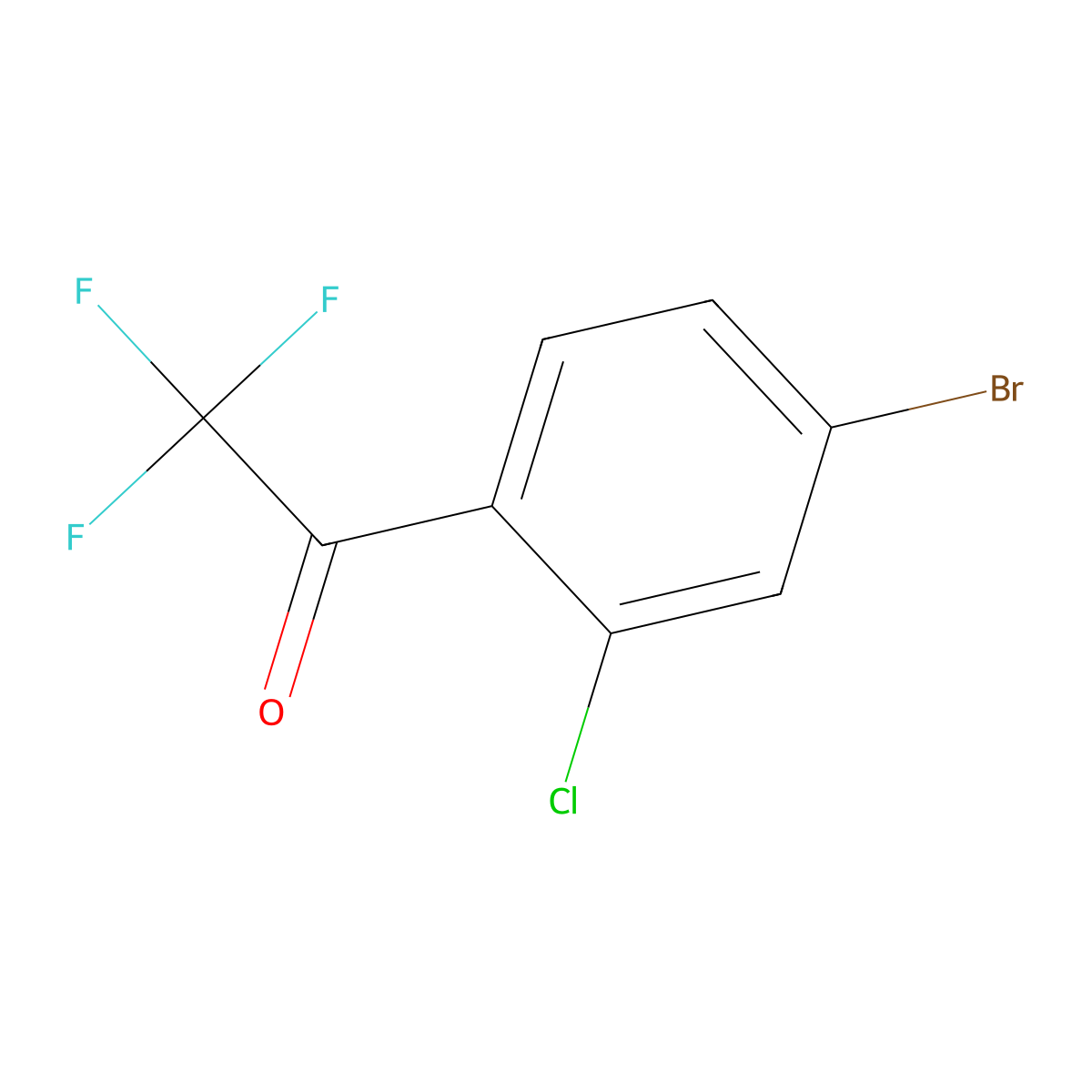 1-(4-Bromo-2-chlorophenyl)-2,2,2-trifluoroethan-1-one molecular structure, CAS 1715018-78-2