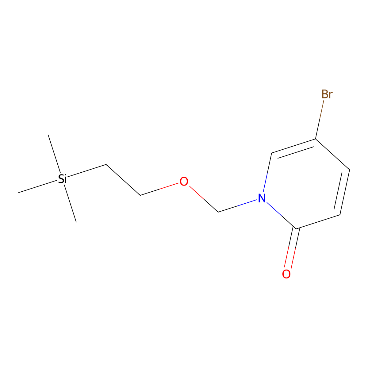 5-Bromo-1((2-(trimethylsilyl)ethoxy)methyl)pyridin-2(1H)-one molecular structure, CAS 1715031-12-1