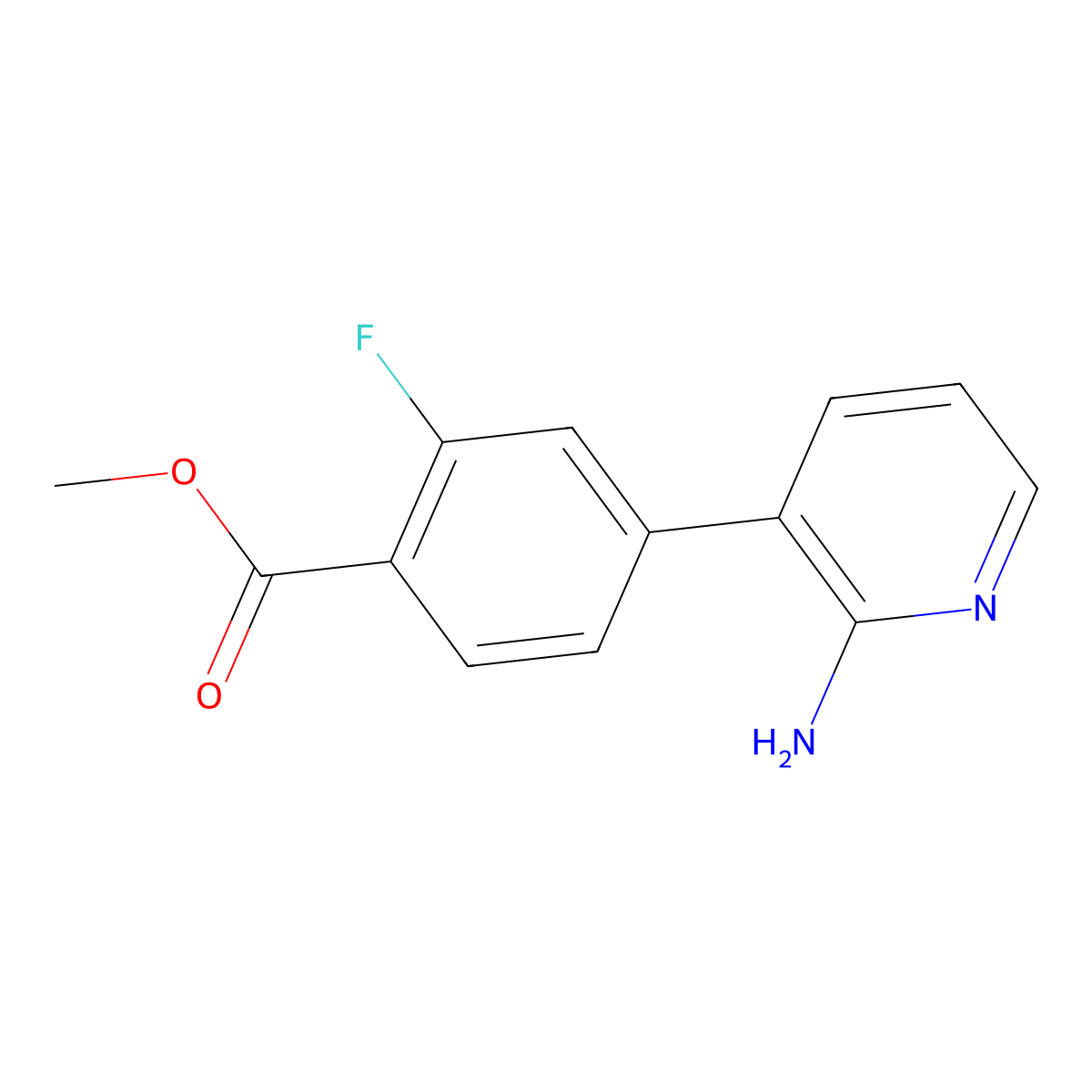 Methyl 4-(2-aminopyridin-3-yl)-2-fluorobenzoate molecular structure, CAS 1715031-52-9