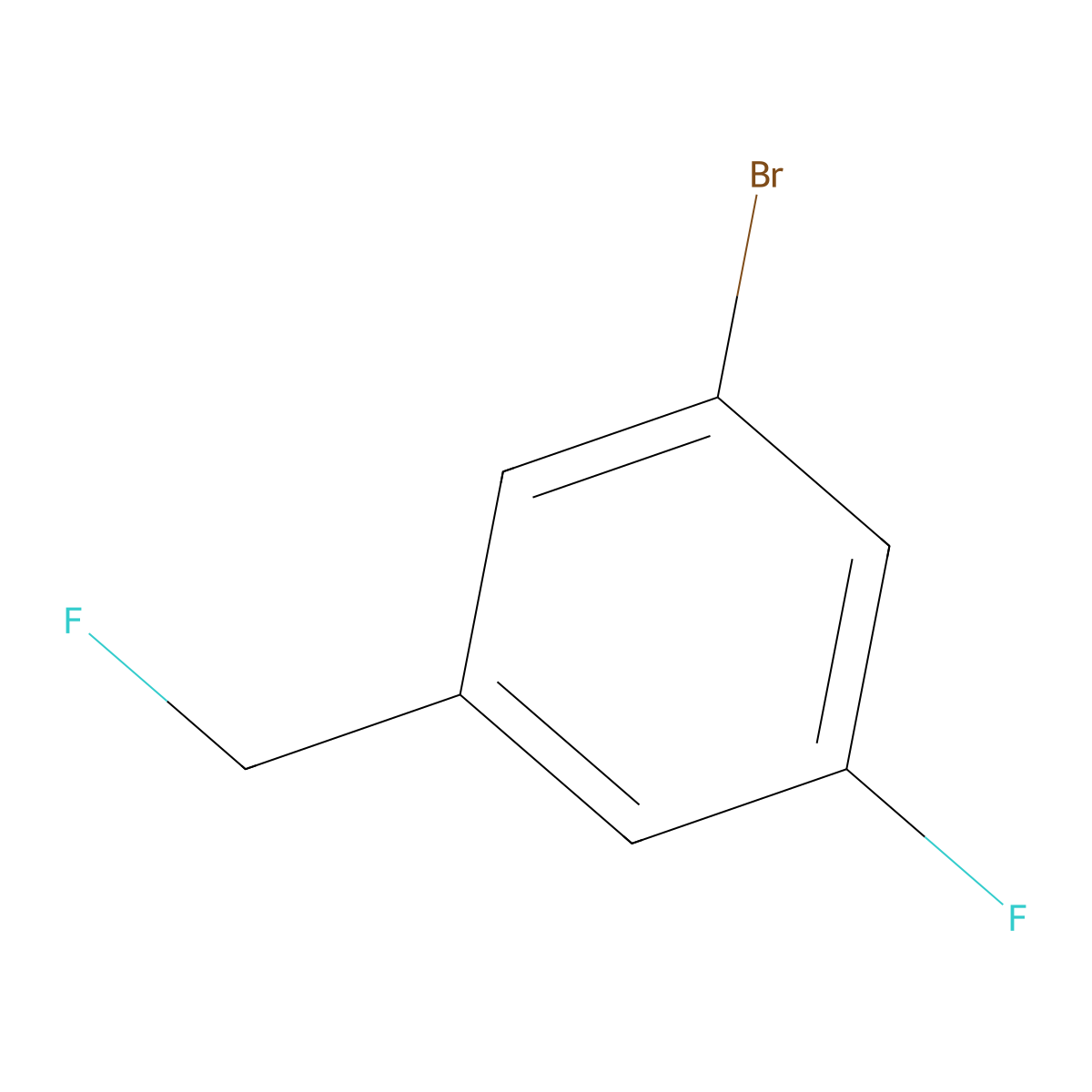 1-Bromo-3-fluoro-5-(fluoromethyl)benzene molecular structure, CAS 1715032-20-4