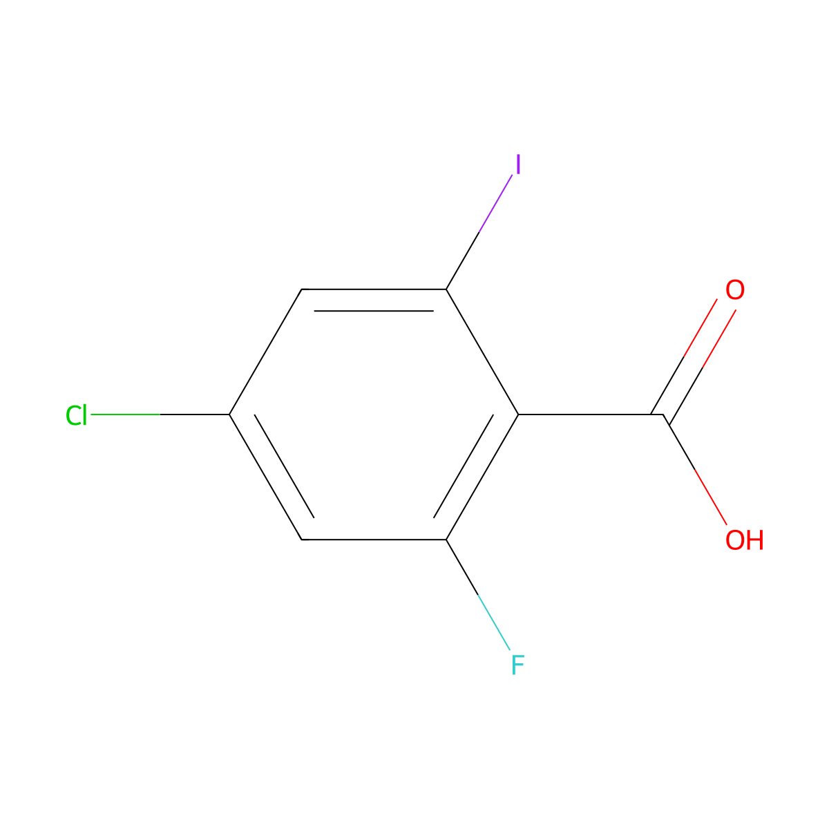4-Chloro-2-fluoro-6-iodobenzoic acid molecular structure, CAS 1715033-27-4