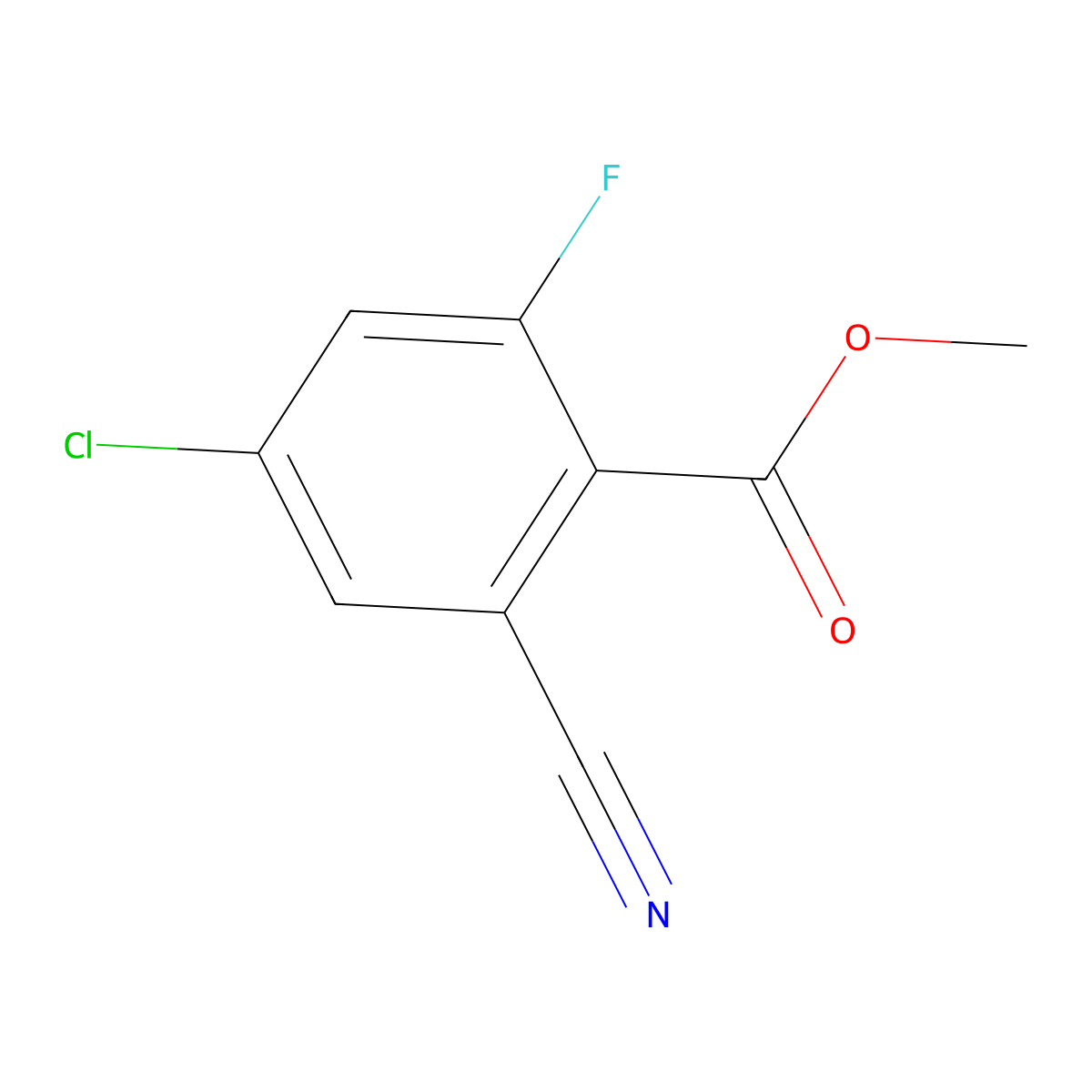 Methyl 4-chloro-2-cyano-6-fluorobenzoate molecular structure, CAS 1715033-28-5