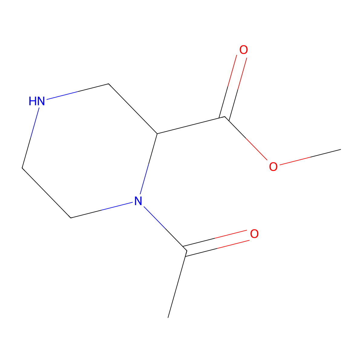 Methyl 1-acetylpiperazine-2-carboxylate molecular structure, CAS 171504-96-4
