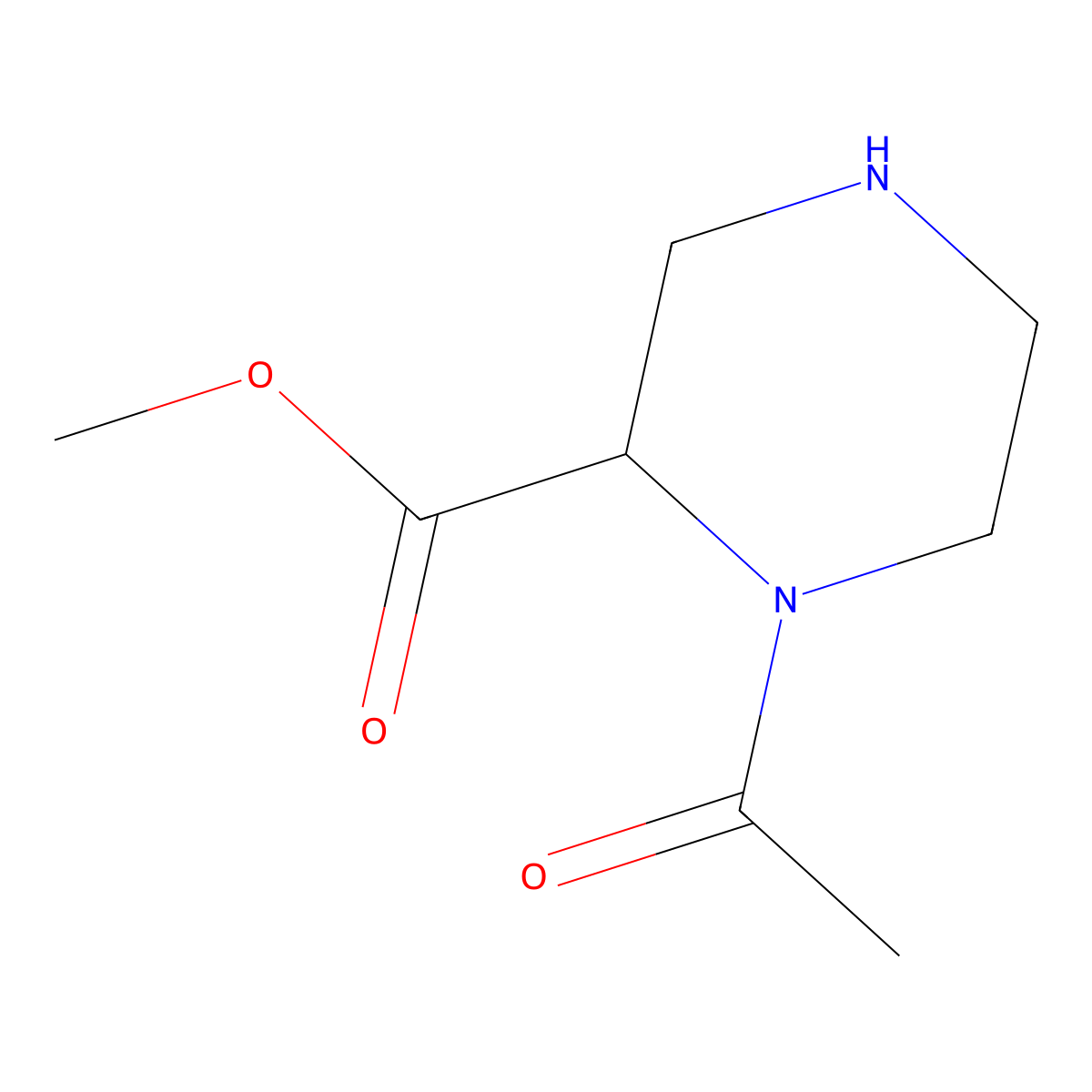 Methyl 1-acetylpiperazine-2-carboxylate molecular structure, CAS 171504-96-4