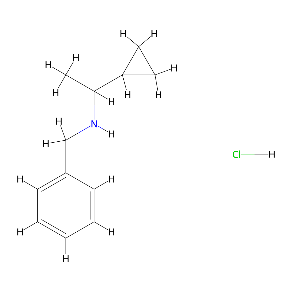 N-Benzyl-1-cyclopropylethan-1-amine hydrochloride molecular structure, CAS 171506-33-5