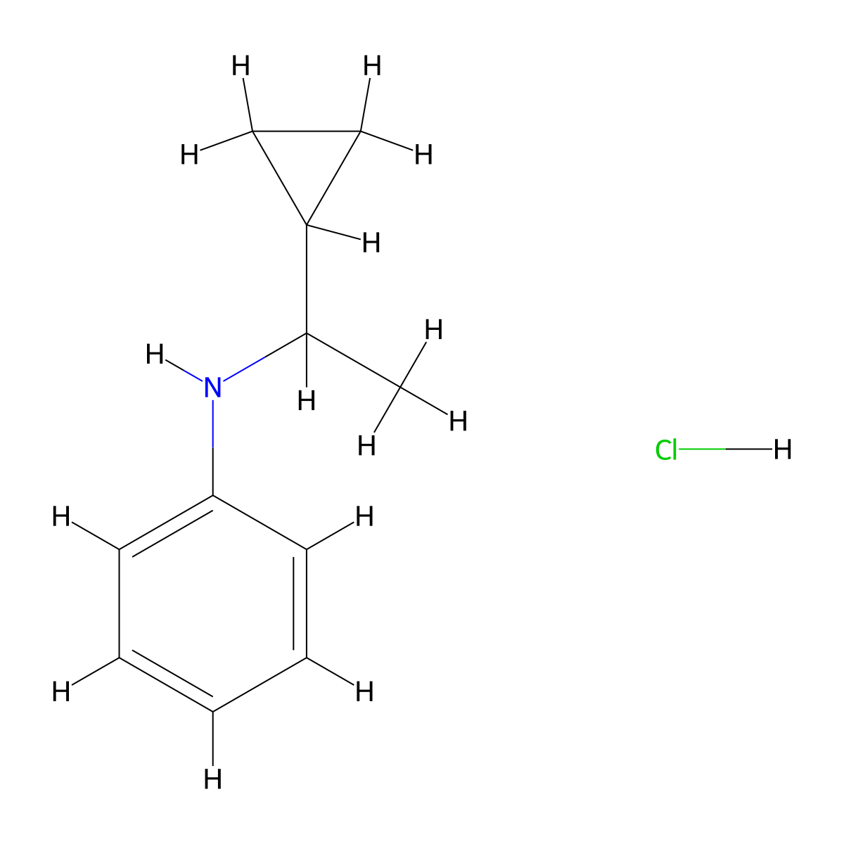 N-(1-cyclopropylethyl)aniline Hydrochloride molecular structure, CAS 171506-34-6