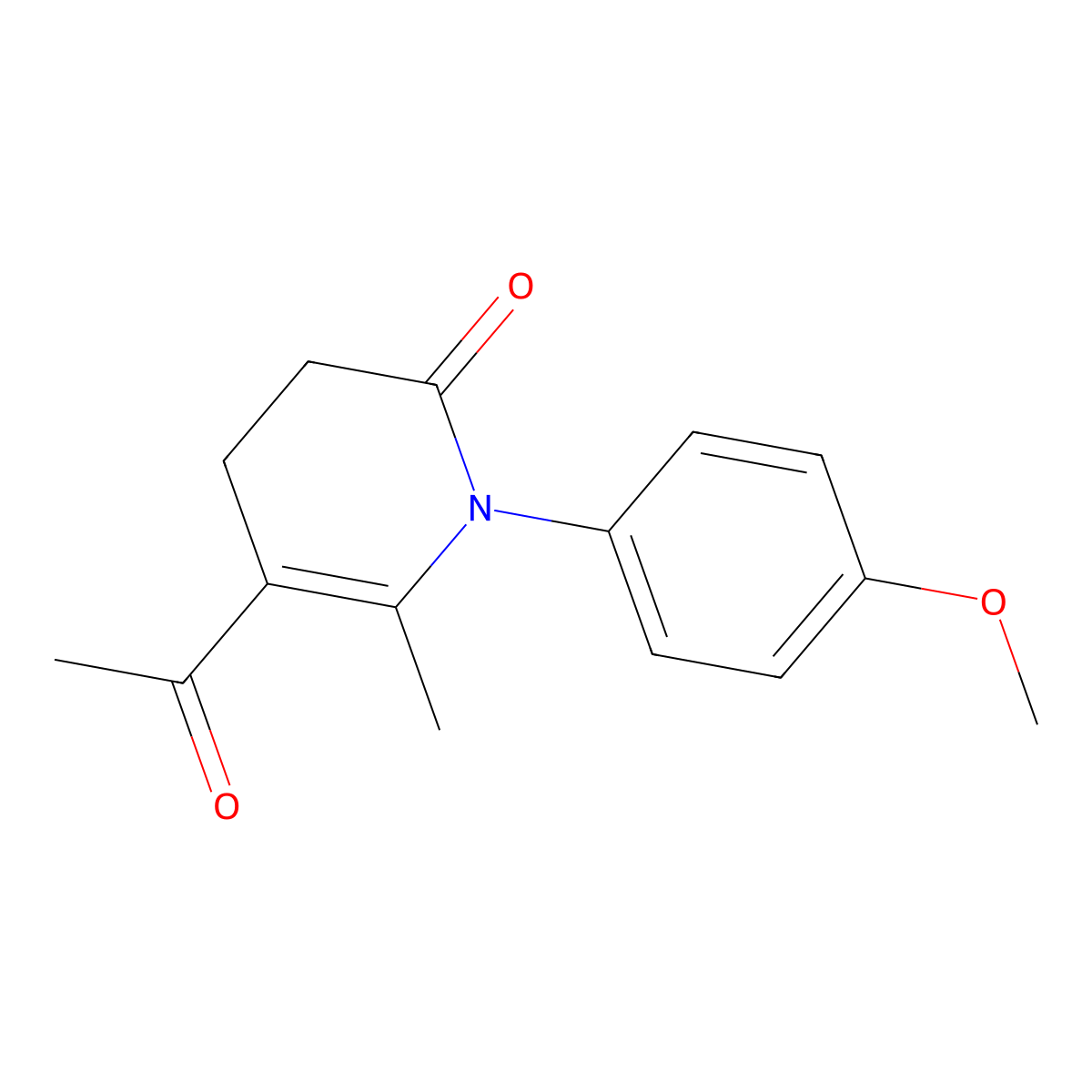 5-acetyl-1-(4-methoxyphenyl)-6-methyl-3,4-dihydro-2(1H)-pyridinone molecular structure, CAS 171506-55-1