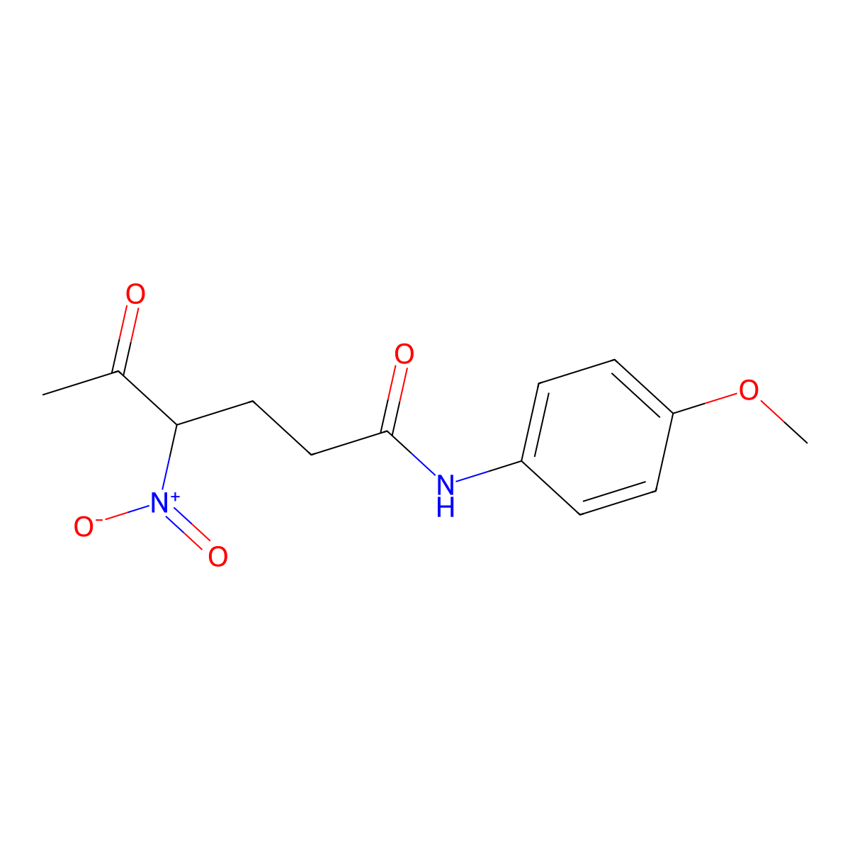 N-(4-methoxyphenyl)-4-nitro-5-oxohexanamide molecular structure, CAS 171506-59-5