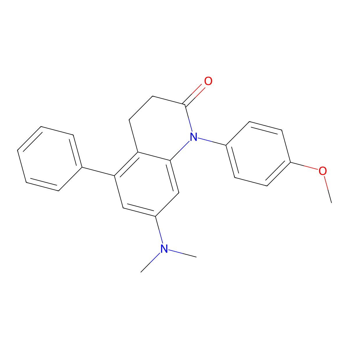 7-(dimethylamino)-1-(4-methoxyphenyl)-5-phenyl-3,4-dihydro-2(1H)-quinolinone molecular structure, CAS 171506-60-8