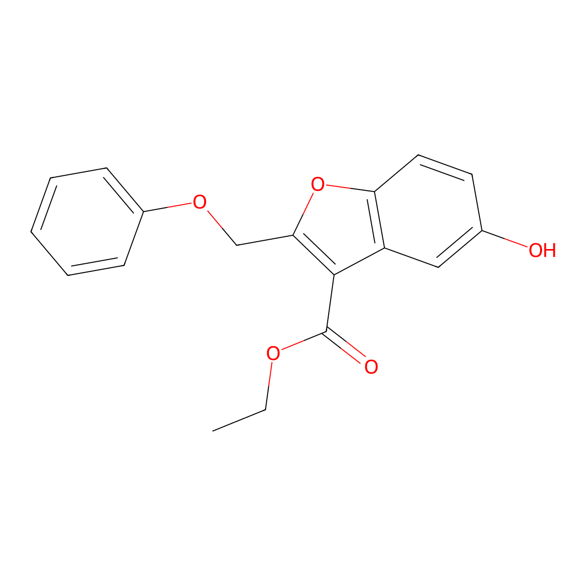 Ethyl 5-hydroxy-2-(phenoxymethyl)-1-benzofuran-3-carboxylate molecular structure, CAS 171506-87-9