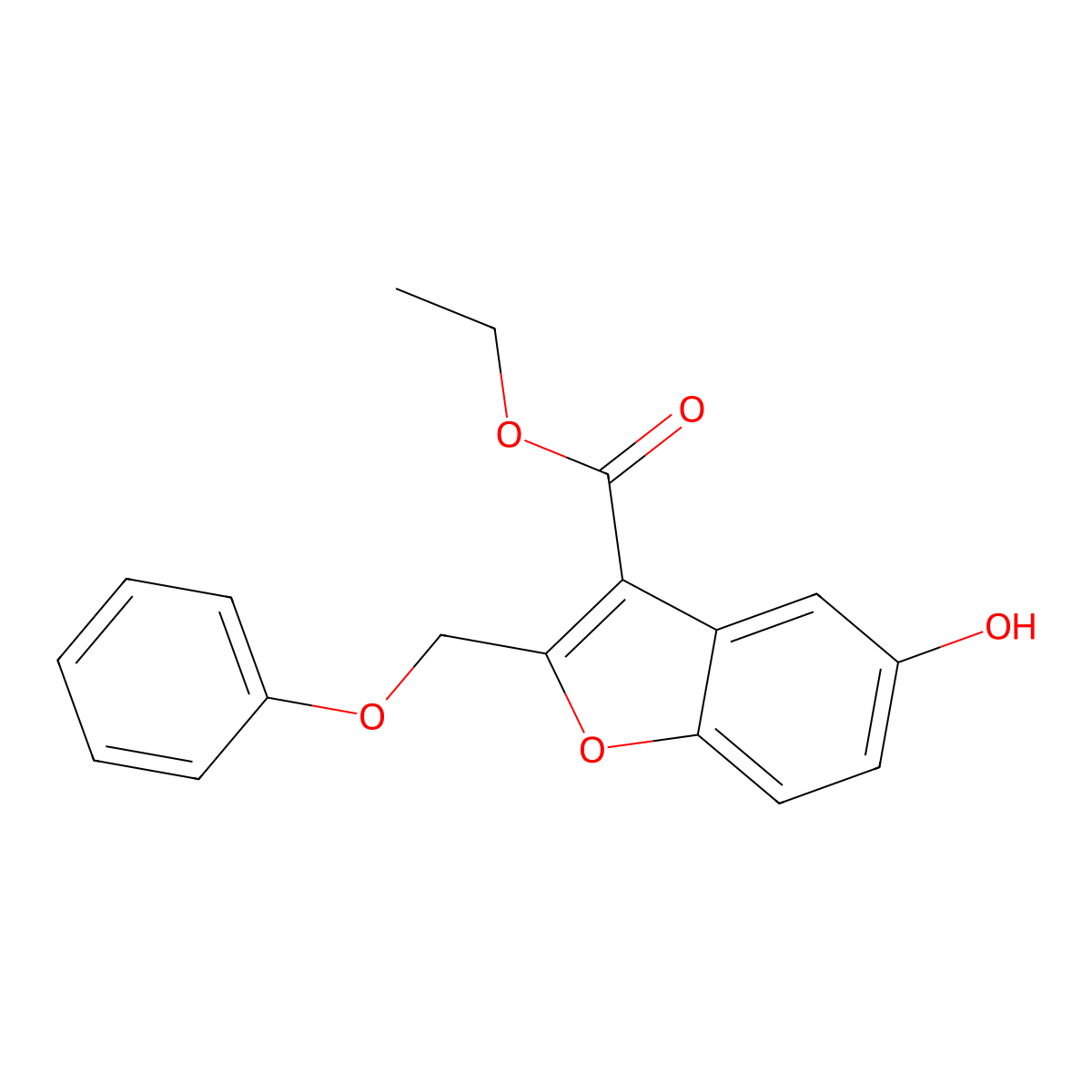 Ethyl 5-hydroxy-2-(phenoxymethyl)-1-benzofuran-3-carboxylate molecular structure, CAS 171506-87-9