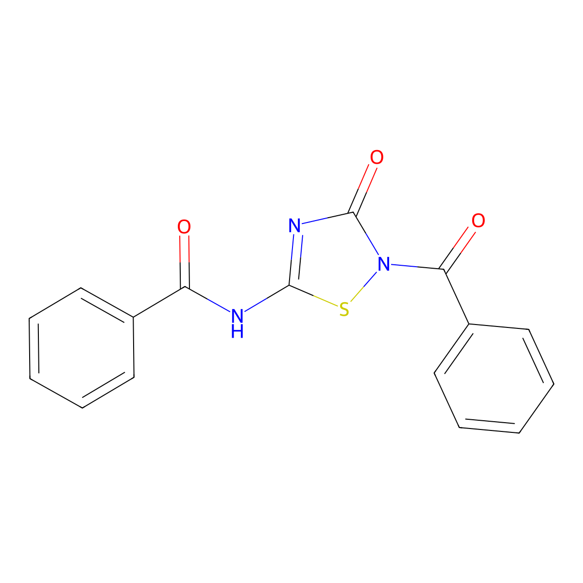 N-(2-benzoyl-3-oxo-1,2,4-thiadiazol-5-yl)benzamide molecular structure, CAS 171508-73-9