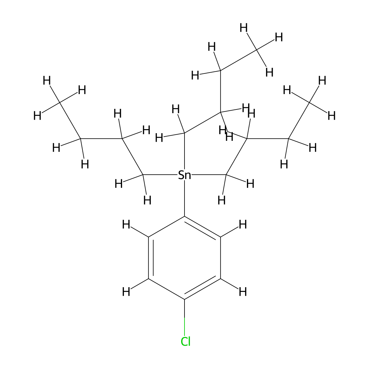 Tributyl(4-chlorophenyl)stannane molecular structure, CAS 17151-48-3