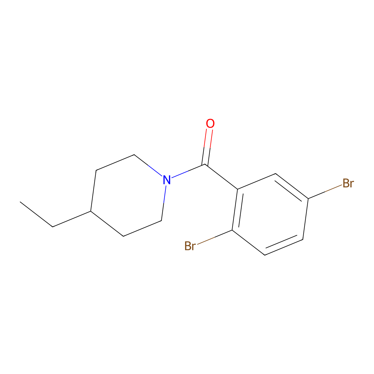 (2,5-Dibromophenyl)(4-ethylpiperidin-1-yl)methanone molecular structure, CAS 1715166-89-4
