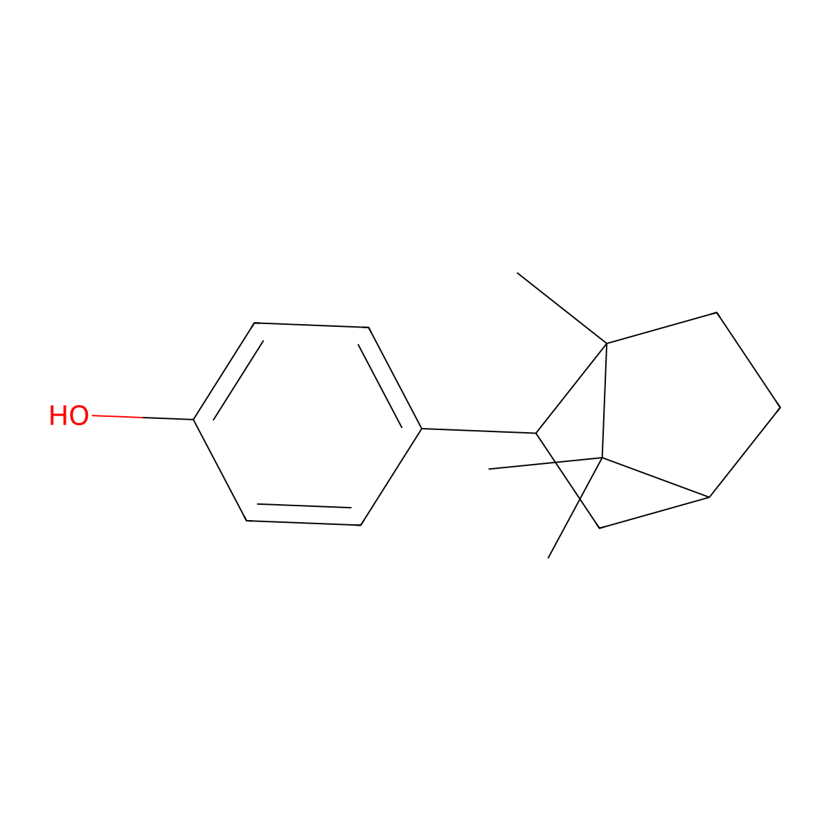 exo-p-(1,7,7-Trimethylbicyclo(2.2.1)hept-2-yl)phenol molecular structure, CAS 17152-81-7