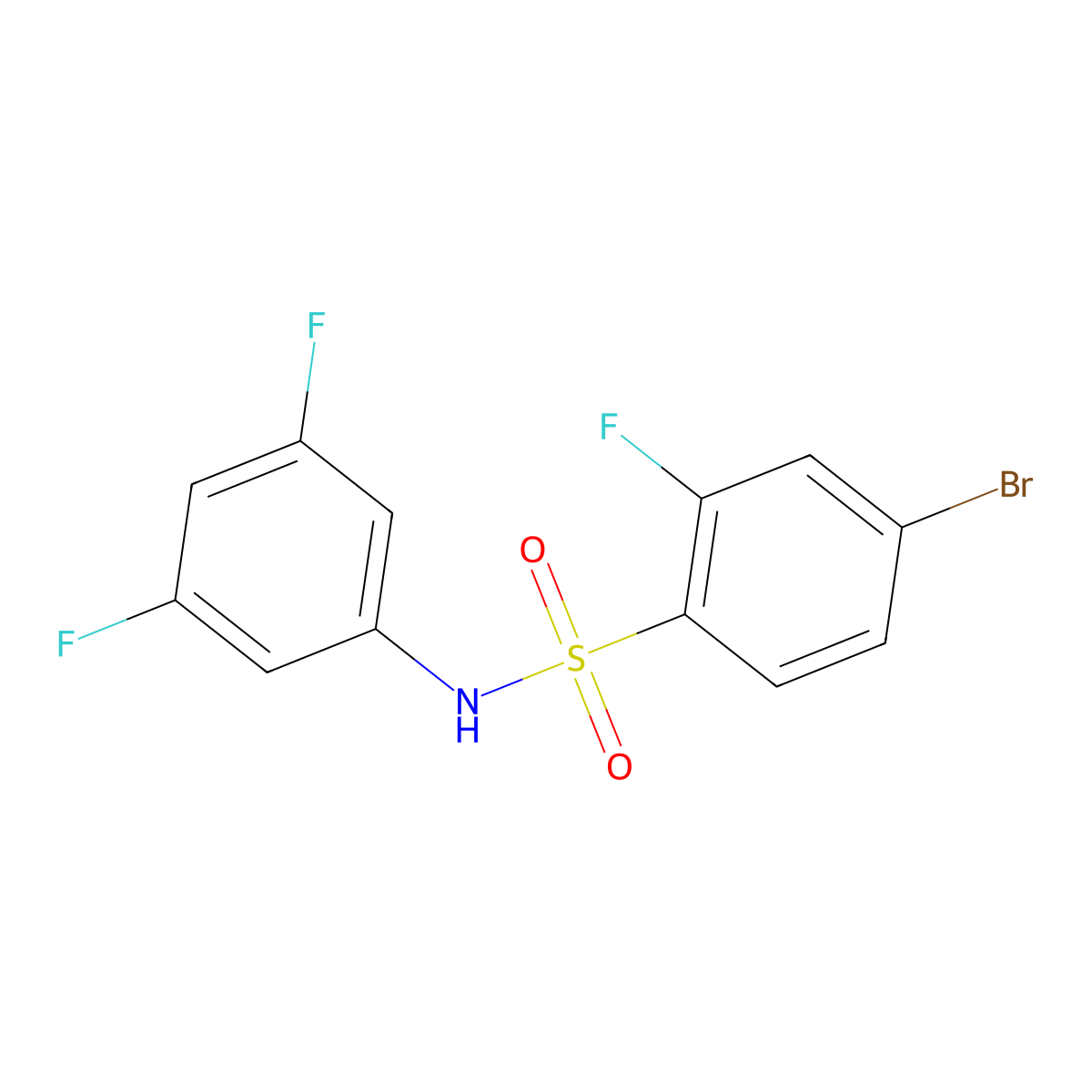 4-Bromo-N-(3,5-difluorophenyl)-2-fluorobenzenesulfonamide molecular structure, CAS 1715249-34-5
