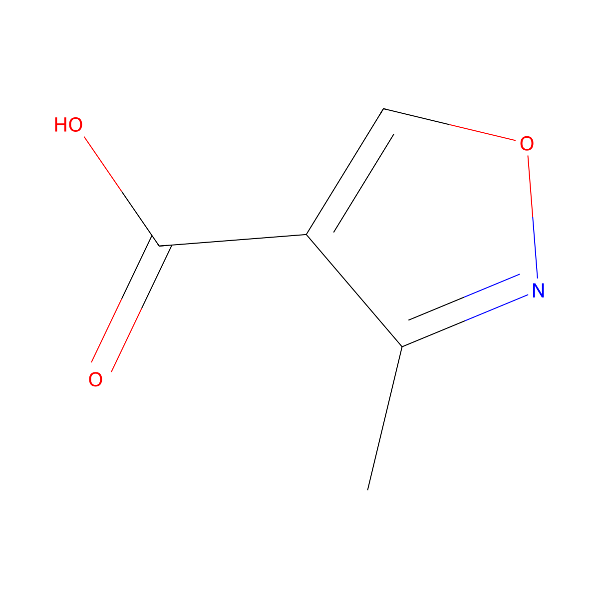 3-Methyl-1,2-oxazole-4-carboxylic acid molecular structure, CAS 17153-20-7