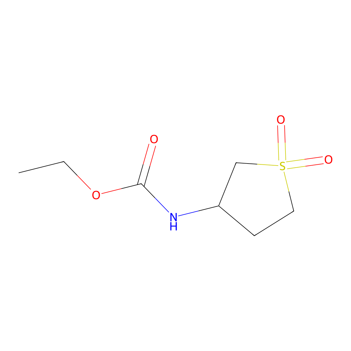 Ethyl (1,1-dioxidotetrahydrothiophen-3-yl)carbamate molecular structure, CAS 17153-59-2