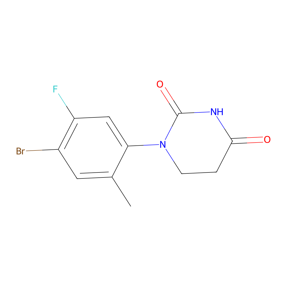1-(4-Bromo-5-fluoro-2-methylphenyl)dihydropyrimidine-2,4(1H,3H)-dione molecular structure, CAS 1715342-15-6