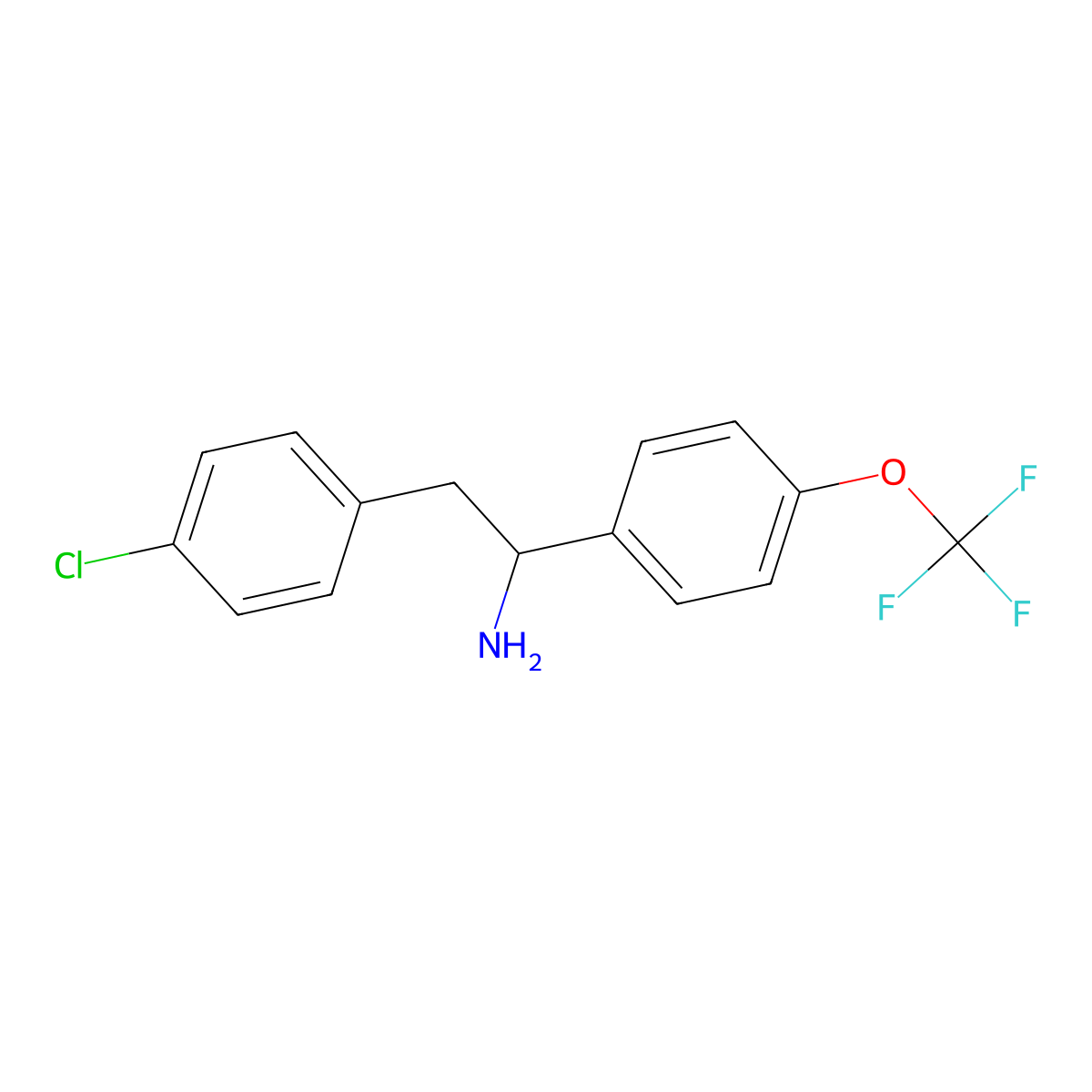 2-(4-Chlorophenyl)-1-[4-(trifluoromethoxy)phenyl]ethan-1-amine molecular structure, CAS 1715359-05-9