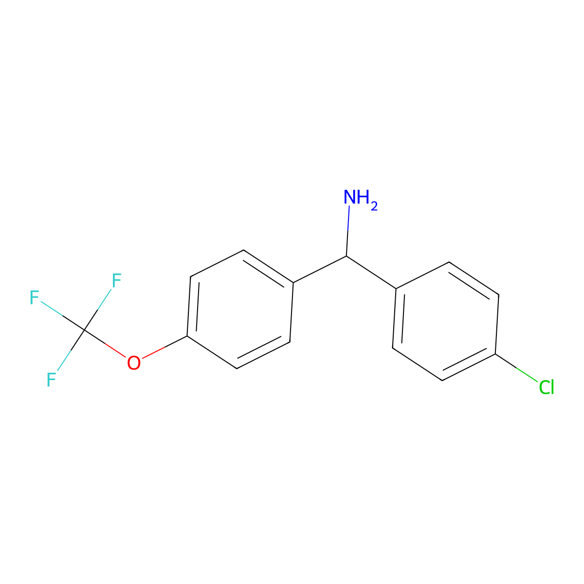 (4-Chlorophenyl)[4-(trifluoromethoxy)phenyl]methanamine molecular structure, CAS 1715359-80-0