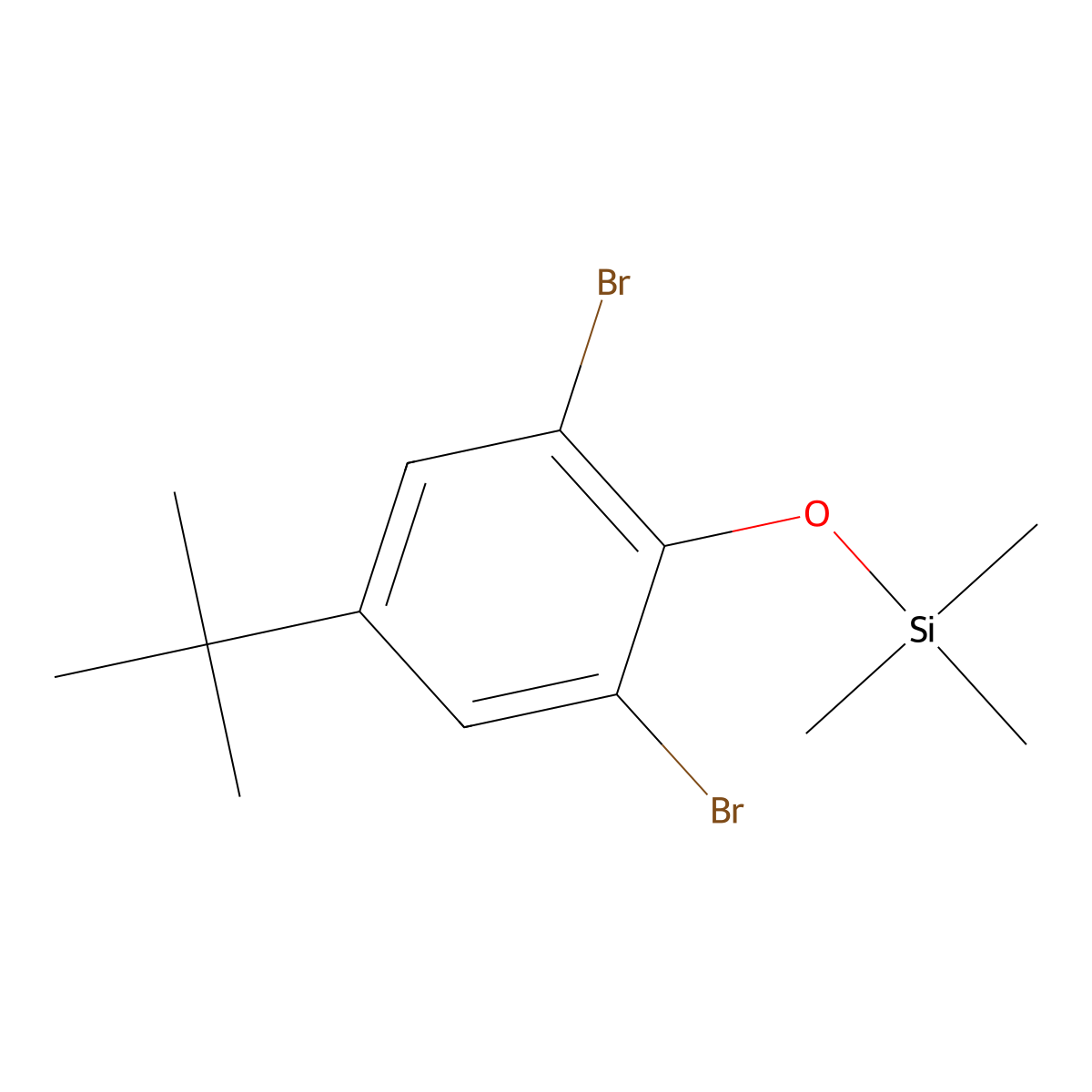 Benzene, 1,3-dibromo-5-(1,1-dimethylethyl)-2-[(trimethylsilyl)oxy]- molecular structure, CAS 17154-35-7