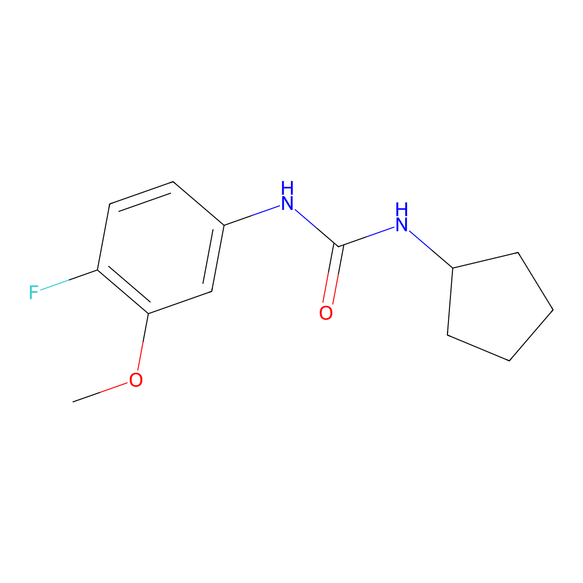 3-Cyclopentyl-1-(4-fluoro-3-methoxyphenyl)urea molecular structure, CAS 1715471-68-3