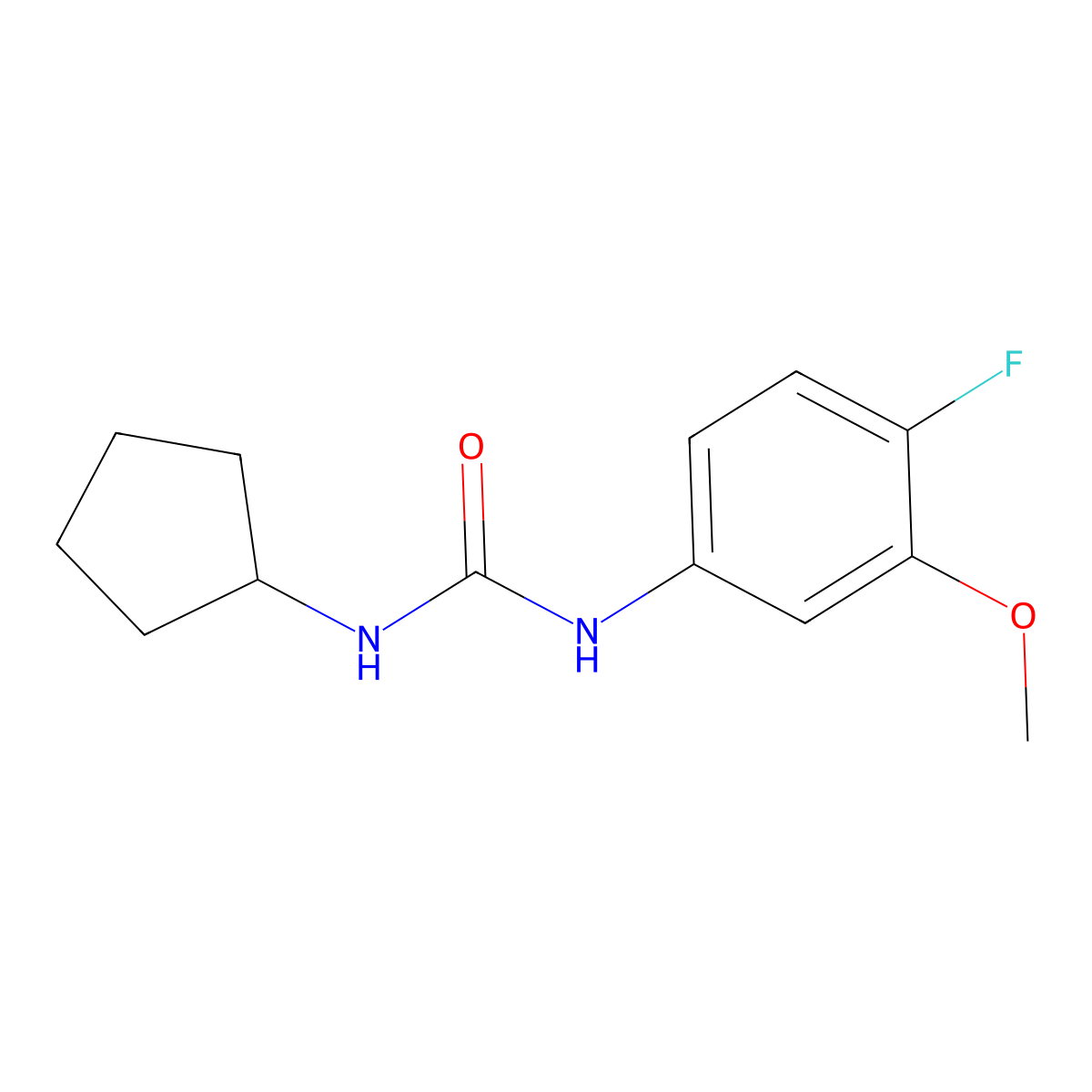3-Cyclopentyl-1-(4-fluoro-3-methoxyphenyl)urea molecular structure, CAS 1715471-68-3