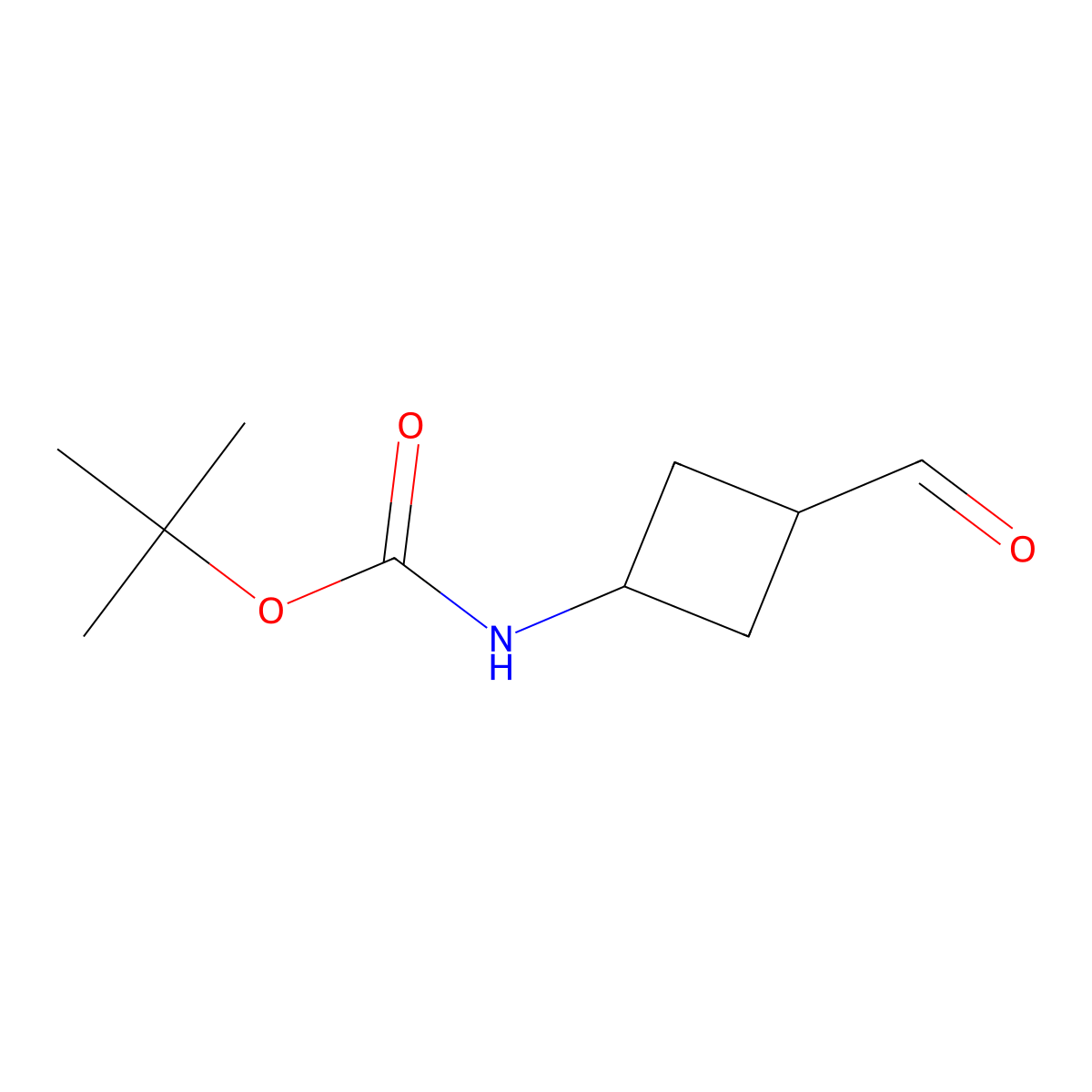rac-tert-butyl N-((1r,3r)-3-formylcyclobutyl)carbamate molecular structure, CAS 171549-91-0