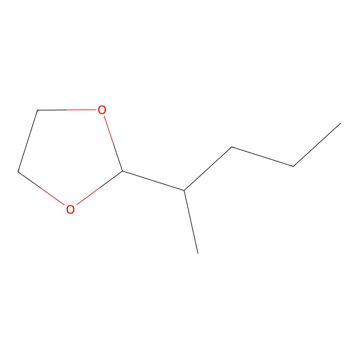 1,3-Dioxolane, 2-(1-methylbutyl)- molecular structure, CAS 17155-65-6