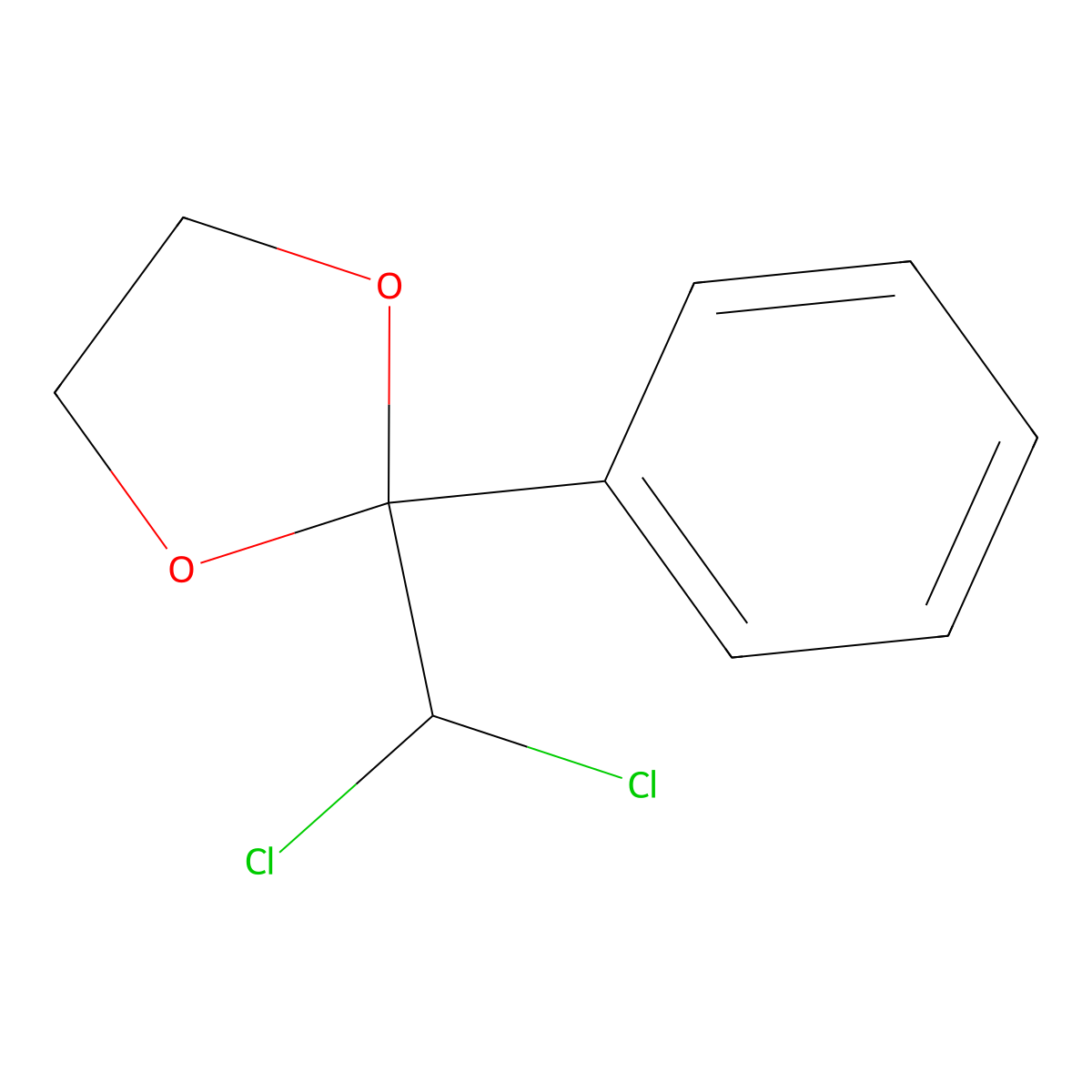 2-(Dichloromethyl)-2-phenyl-1,3-dioxolane molecular structure, CAS 17155-68-9