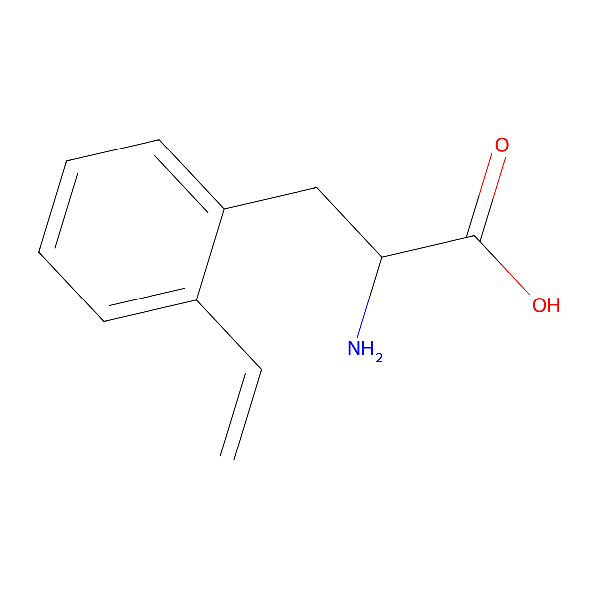 2-Amino-3-(2-vinylphenyl)propanoic acid molecular structure, CAS 171550-86-0
