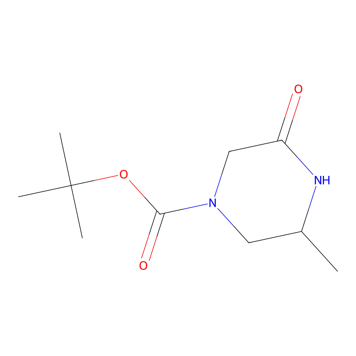 tert-butyl (3S)-3-methyl-5-oxopiperazine-1-carboxylate molecular structure, CAS 171557-21-4