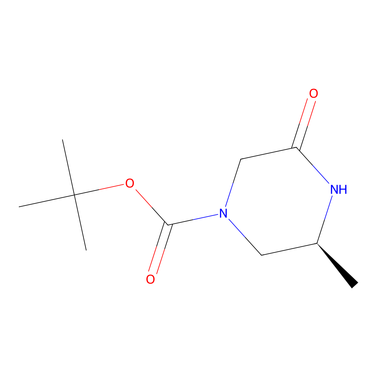 tert-butyl (3S)-3-methyl-5-oxopiperazine-1-carboxylate molecular structure, CAS 171557-21-4