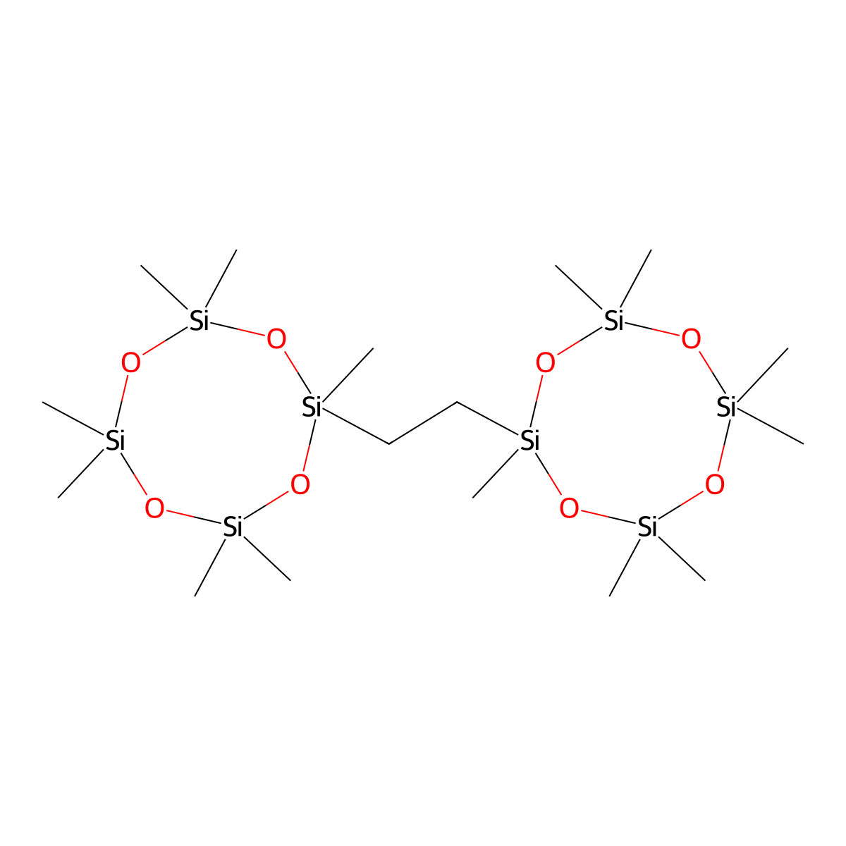 2-[2-(2,4,4,6,6,8,8-Heptamethyl-1,3,5,7,2,4,6,8-tetraoxatetrasilocan-2-yl)ethyl]-2,4,4,6,6,8,8-heptamethyl-1,3,5,7,2,4,6,8-tetraoxatetrasilocane molecular structure, CAS 17156-73-9