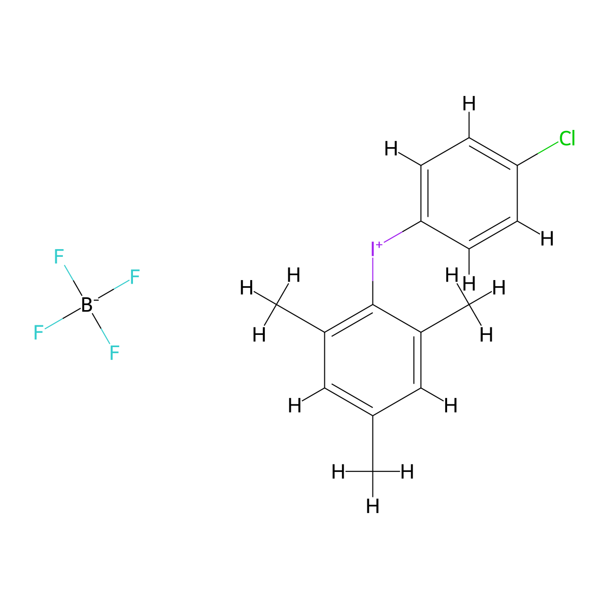 (4-Chlorophenyl)(mesityl)iodonium tetrafluoroborate molecular structure, CAS 171560-00-2