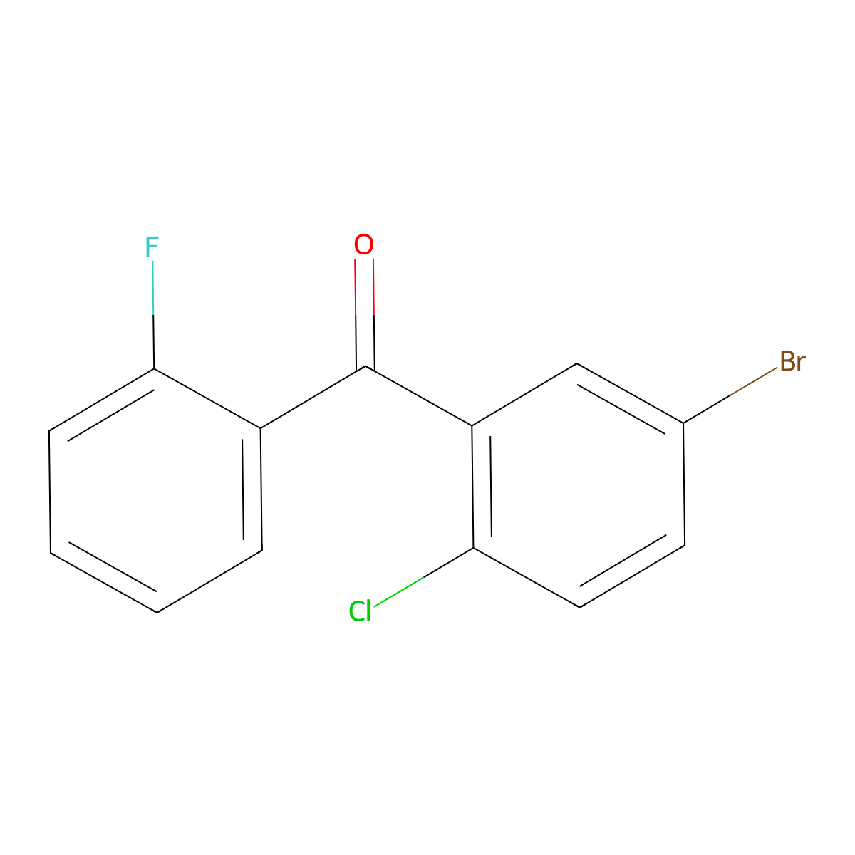 (5-Bromo-2-chlorophenyl)(2-fluorophenyl)methanone molecular structure, CAS 1715629-30-3