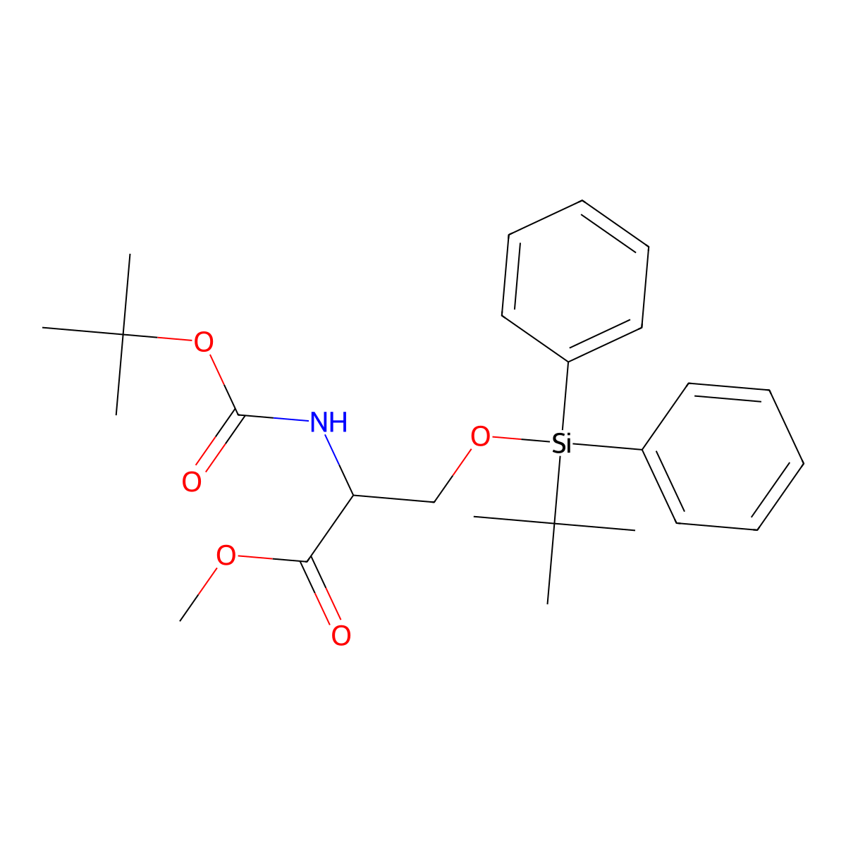 methyl (2R)-2-{[(tert-butoxy)carbonyl]amino}-3-[(tert-butyldiphenylsilyl)oxy]propanoate molecular structure, CAS 171564-48-0